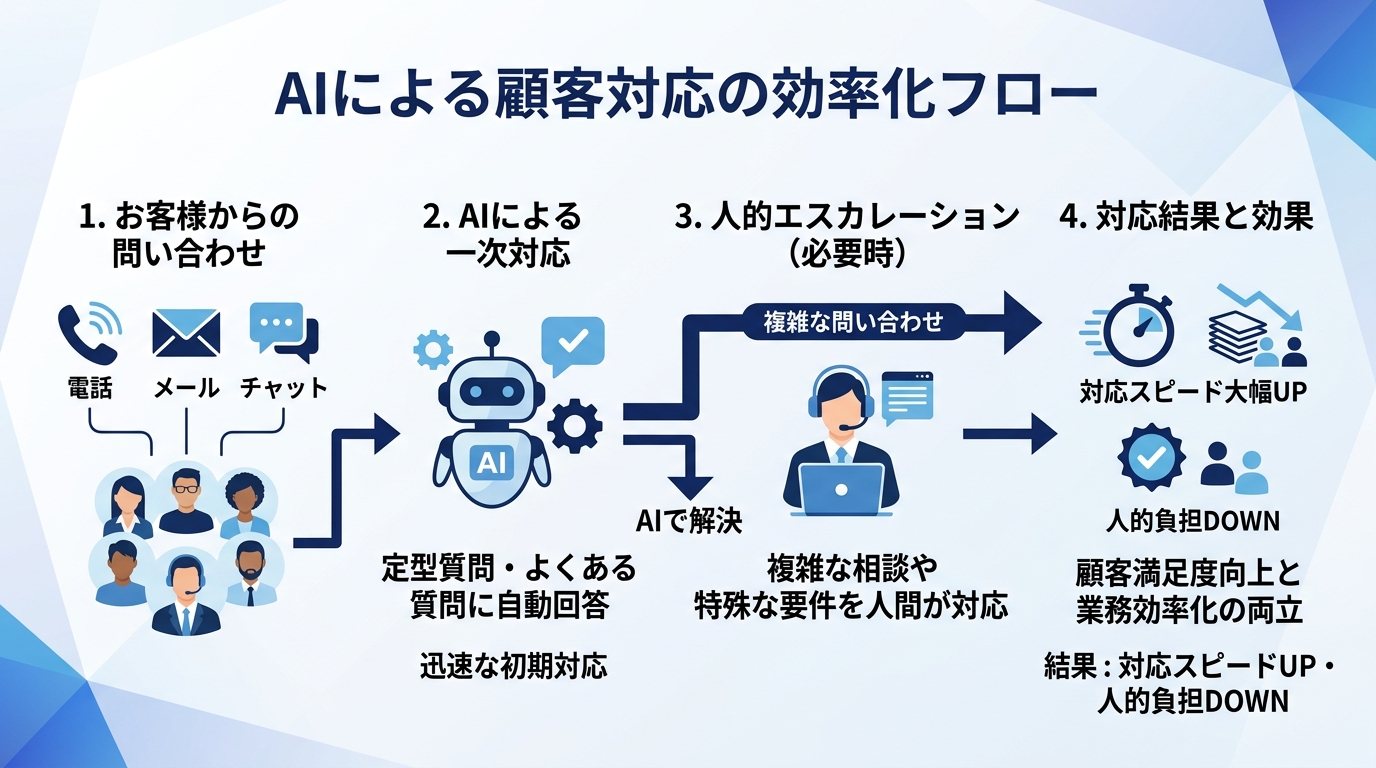 AIによる顧客対応の効率化フロー